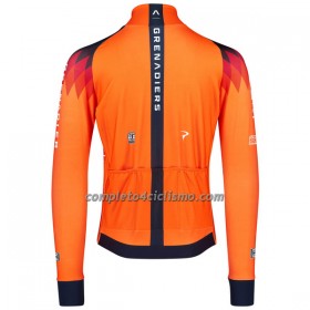 Maglia 2023 INEOS Grenadiers Manica Lunga Arancio Blu Scuro